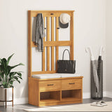 vidaXL Kapstok SANDNES 45x40x159,5 cm massief grenenhout