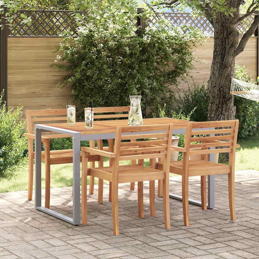 vidaXL Tuintafel met U-vormige poten 140x80x75 cm massief acaciahout