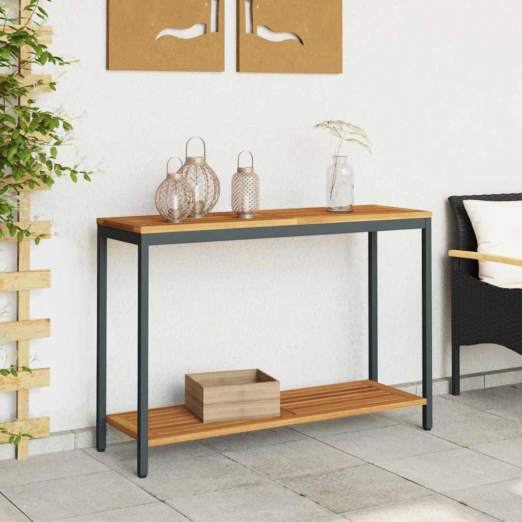 vidaXL Tuin Tafel met opslag Natuurlijk en zwart 80 x 35 x 75 cm