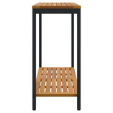 vidaXL Tuin Tafel met opslag Natuurlijk en zwart 80 x 35 x 75 cm