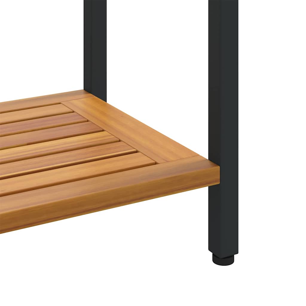 vidaXL Tuin Tafel met opslag Natuurlijk en zwart 80 x 35 x 75 cm