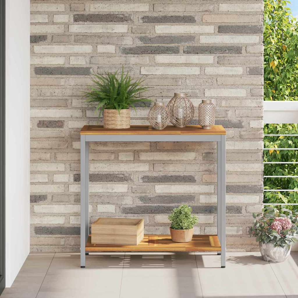 vidaXL Tuin Tafel met opslag Natuurlijk en zwart 80 x 35 x 75 cm