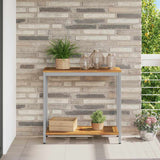vidaXL Tuin Tafel met opslag Natuurlijk en zwart 80 x 35 x 75 cm