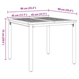 vidaXL Tuin Tafel Natuurlijk en zwart 90 x 90 x 75 cm