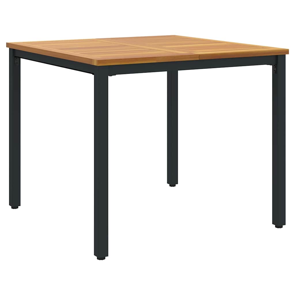 vidaXL Tuin Tafel Natuurlijk en zwart 90 x 90 x 75 cm