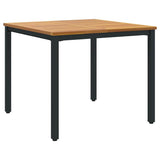 vidaXL Tuin Tafel Natuurlijk en zwart 90 x 90 x 75 cm