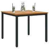 vidaXL Tuin Tafel Natuurlijk en zwart 90 x 90 x 75 cm