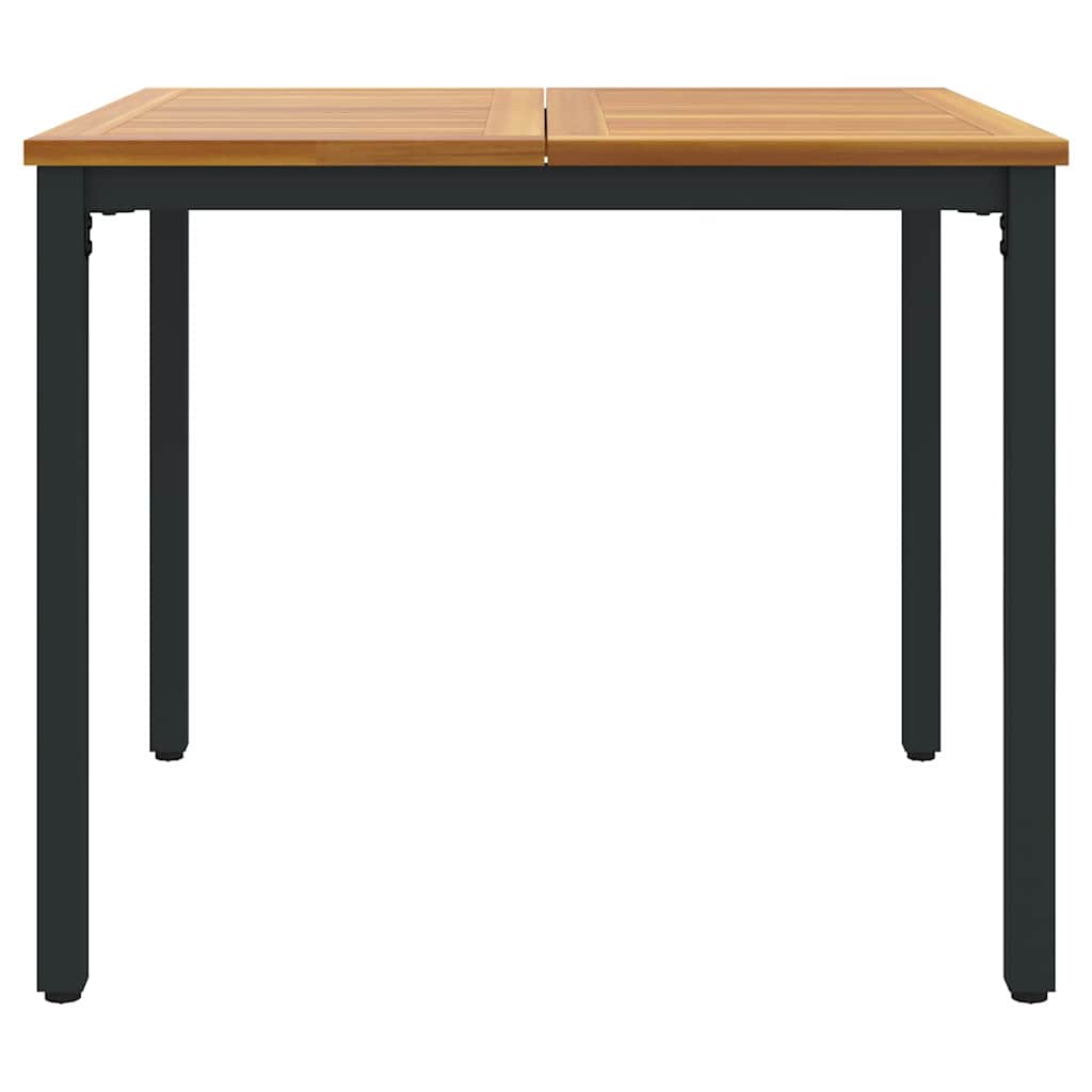 vidaXL Tuin Tafel Natuurlijk en zwart 90 x 90 x 75 cm