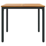 vidaXL Tuin Tafel Natuurlijk en zwart 90 x 90 x 75 cm