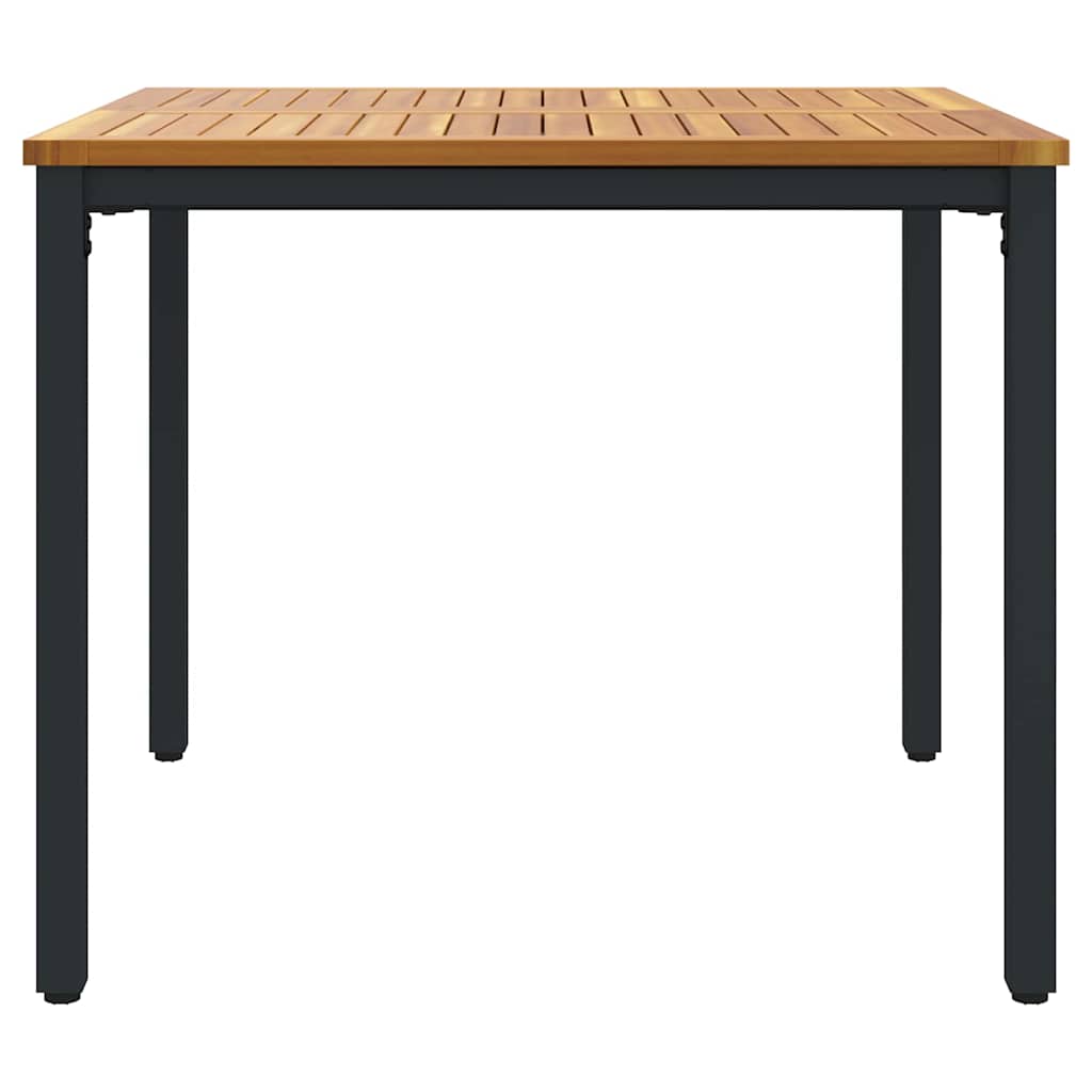vidaXL Tuin Tafel Natuurlijk en zwart 90 x 90 x 75 cm