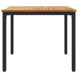 vidaXL Tuin Tafel Natuurlijk en zwart 90 x 90 x 75 cm