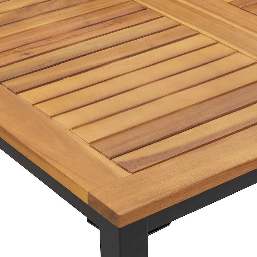 vidaXL Tuin Tafel Natuurlijk en zwart 90 x 90 x 75 cm