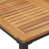 vidaXL Tuin Tafel Natuurlijk en zwart 90 x 90 x 75 cm