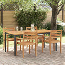 vidaXL Tuin Tafel Natuurlijk en zwart 90 x 90 x 75 cm