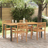 vidaXL Tuin Tafel Natuurlijk en zwart 90 x 90 x 75 cm