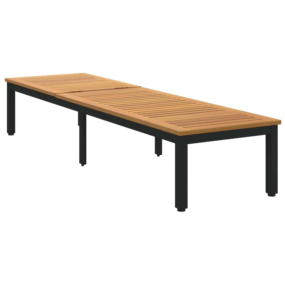 vidaXL Ligbed Zwart 200 x 55 x 35 cm Massief Acacia Hout