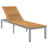 vidaXL Ligbed Zwart 200 x 55 x 35 cm Massief Acacia Hout