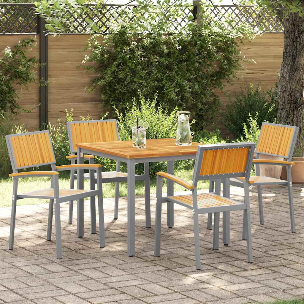 vidaXL Stacking Chair 6 pcs Brown 56 x 57 x 87 cm Solid Acacia Wood