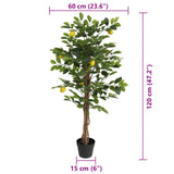 vidaXL Kunstcitroenboom met 3 stammen 120 cm polypropeen groen