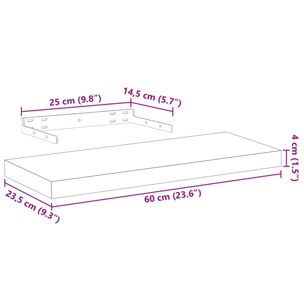 vidaXL Wandschap 23x23,5x4 cm bewerkt hout