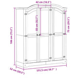 vidaXL Kledingkast Corona 151,5x52x186 cm massief grenenhout