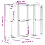 vidaXL Kledingkast Corona 194x52x186 cm massief grenenhout