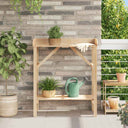 vidaXL Planttafel met plank Naturel 75 x 40 x 90 cm Massief grenenhout