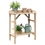 vidaXL Planttafel met plank Naturel 75 x 40 x 90 cm Massief grenenhout