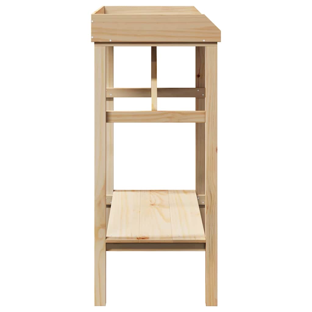 vidaXL Planttafel met plank Naturel 75 x 40 x 90 cm Massief grenenhout
