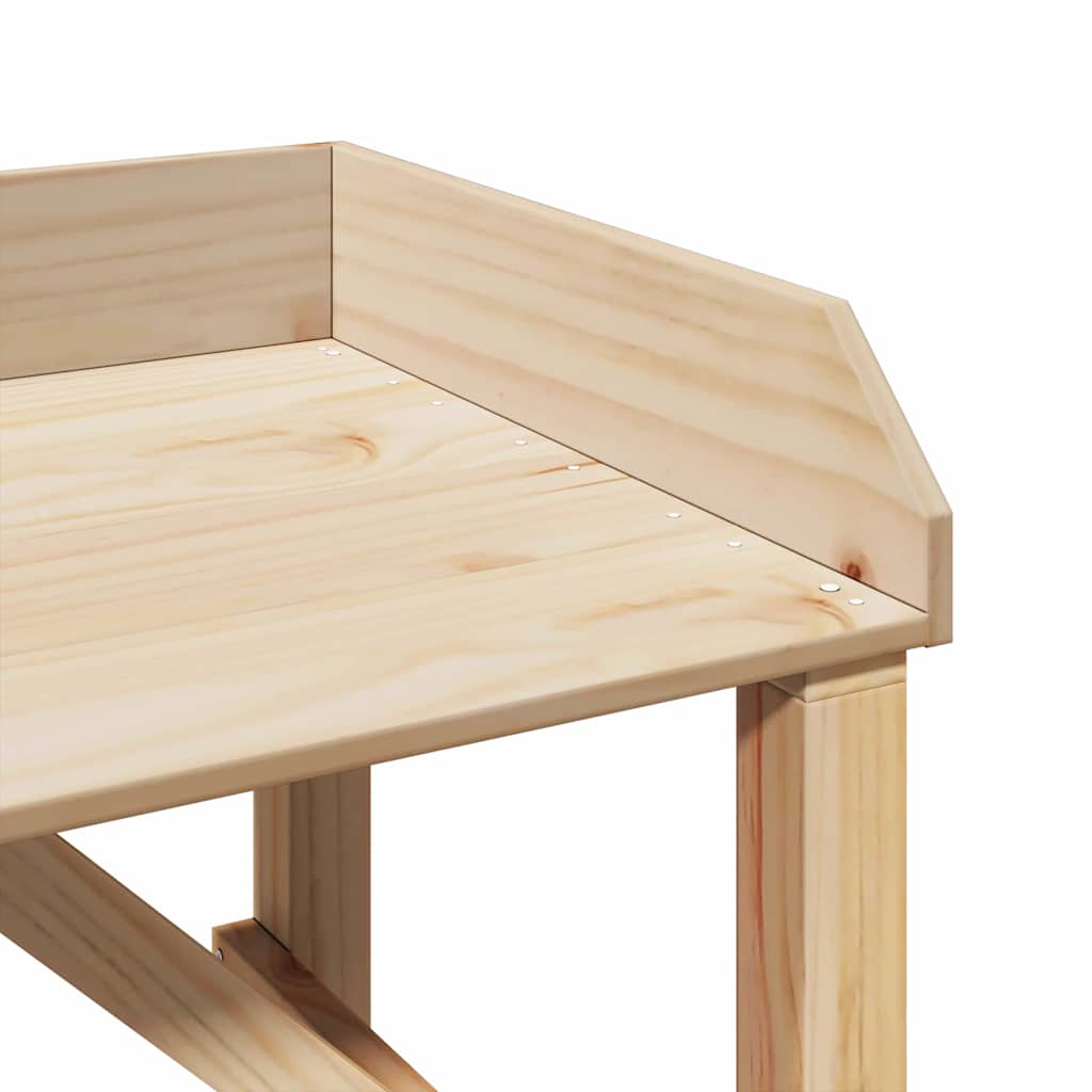 vidaXL Planttafel met plank Naturel 75 x 40 x 90 cm Massief grenenhout