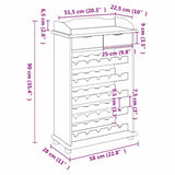 vidaXL Wijnrek Naturel 58 x 28 x 90 cm Massief grenenhout