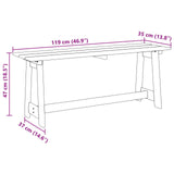 vidaXL Tuinbank Naturel 119 x 47 x 35 cm Massief grenenhout