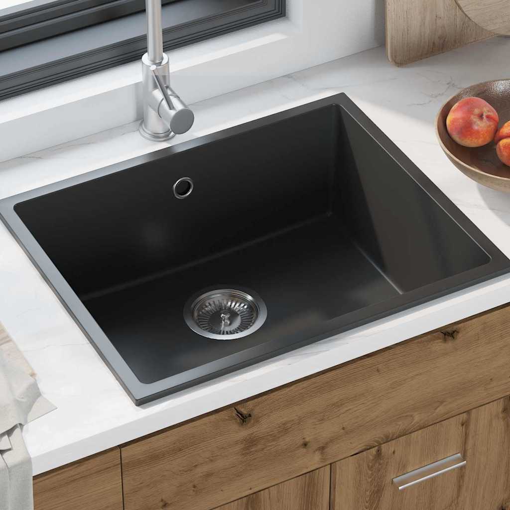 vidaXL Keukenwasbak Grijs 54 x 44 x 20 cm Graniet