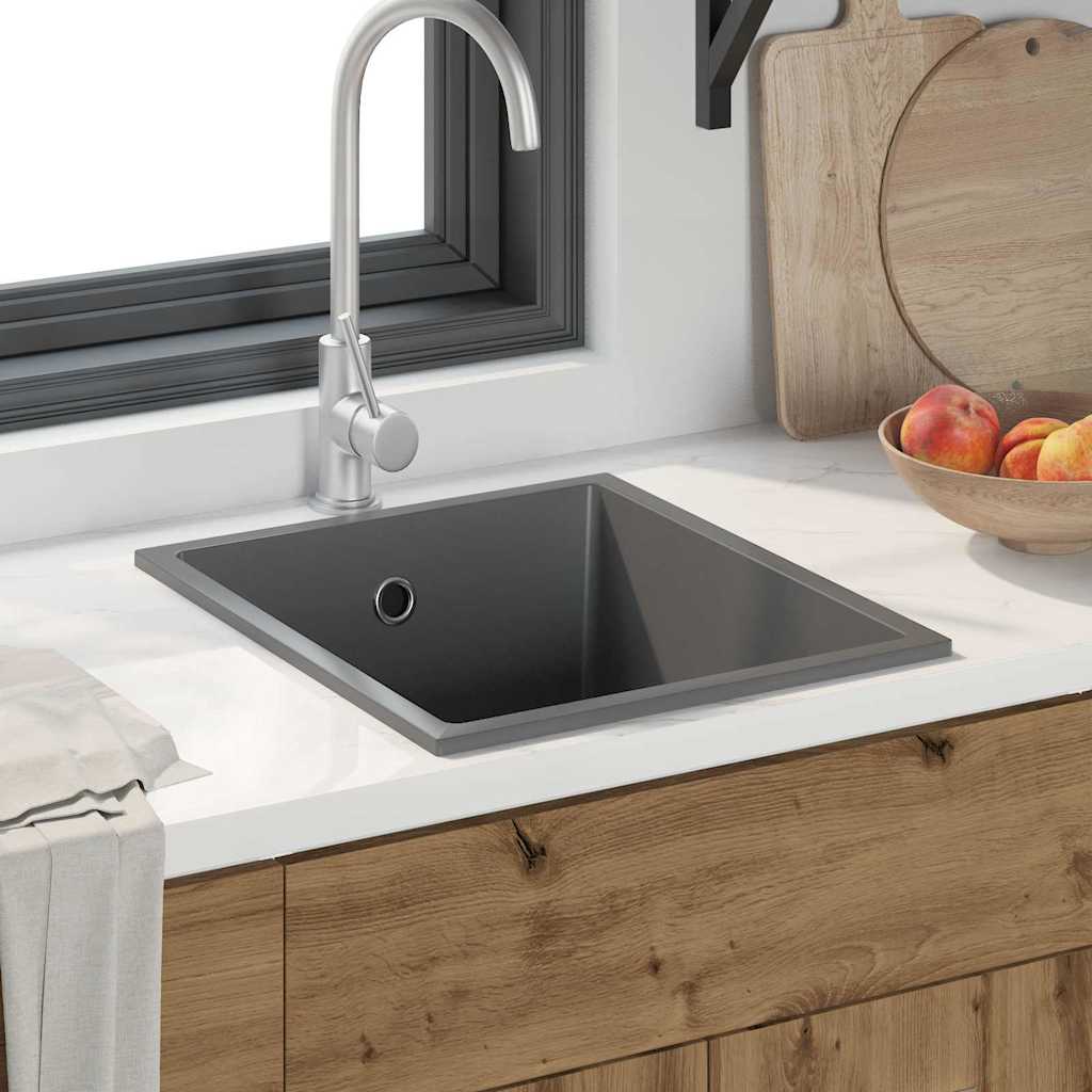 vidaXL Keukenwasbak Grijs 54 x 44 x 20 cm Graniet