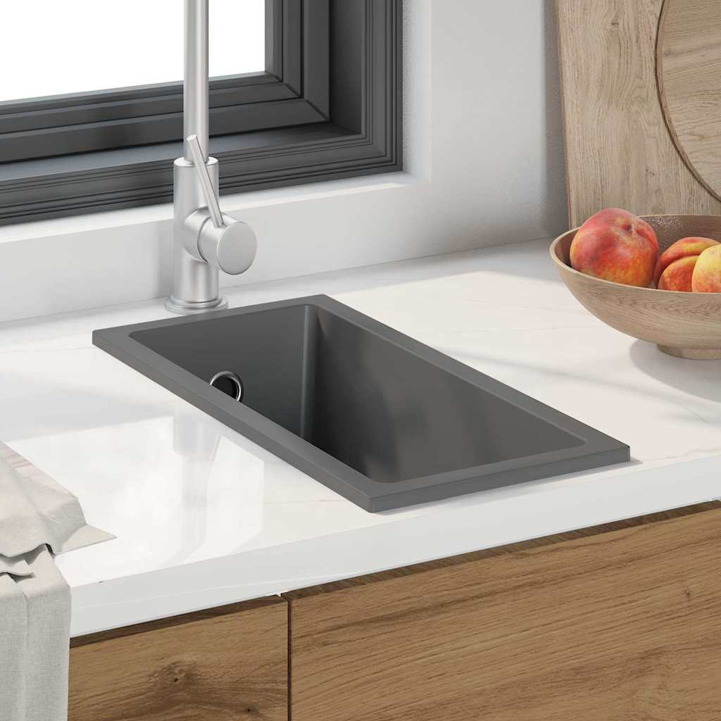 vidaXL Keukenwasbak Grijs 54 x 44 x 20 cm Graniet