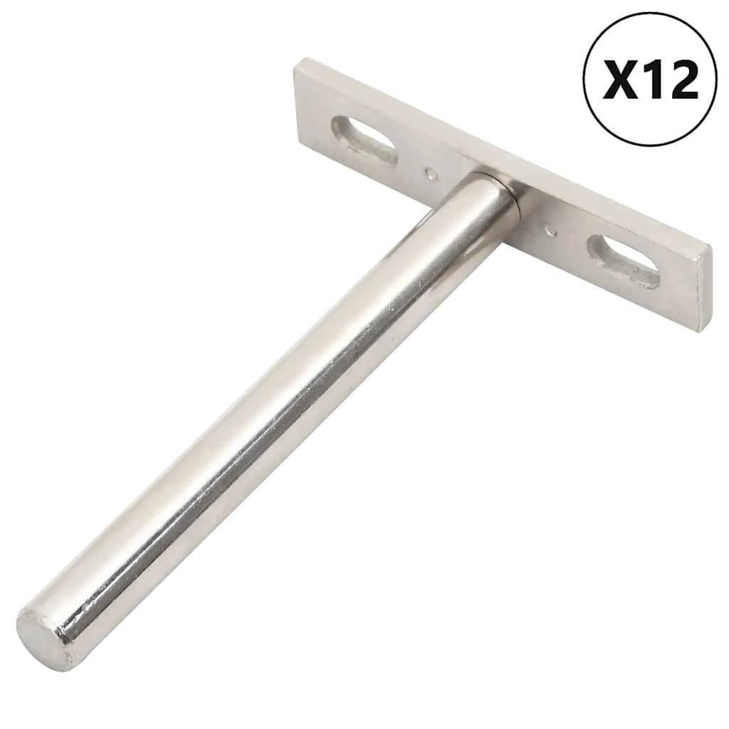 vidaXL Floating Shelf Brackets 12 pcs Invisible Ø10x100 mm Carbon Steel