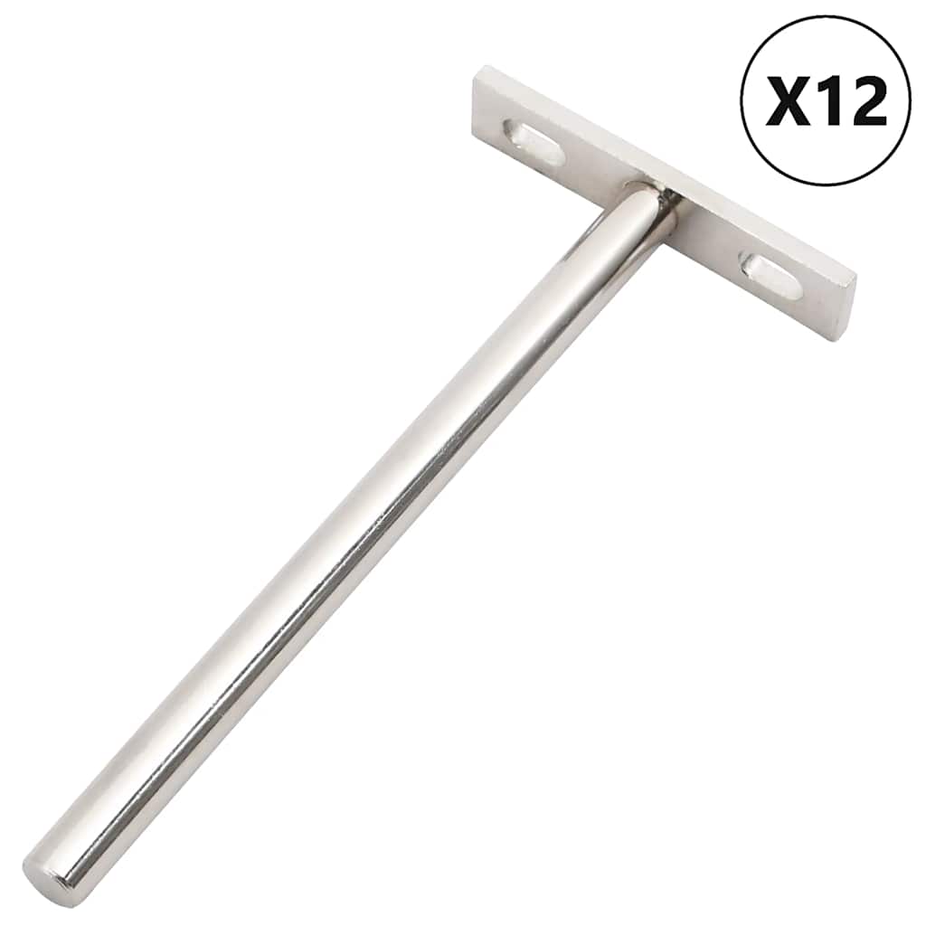 vidaXL Floating Shelf Brackets 12 pcs Invisible Ø10x100 mm Carbon Steel