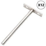 vidaXL Floating Shelf Brackets 12 pcs Invisible Ø10x100 mm Carbon Steel