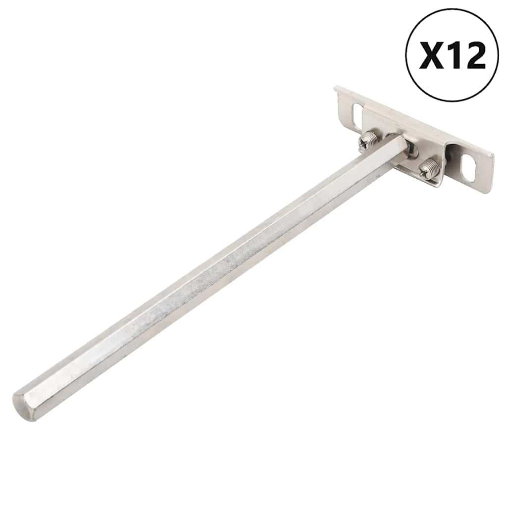 vidaXL Zwevende plankdragers 12st onzichtbaar Ø12x100 mm koolstofstaal