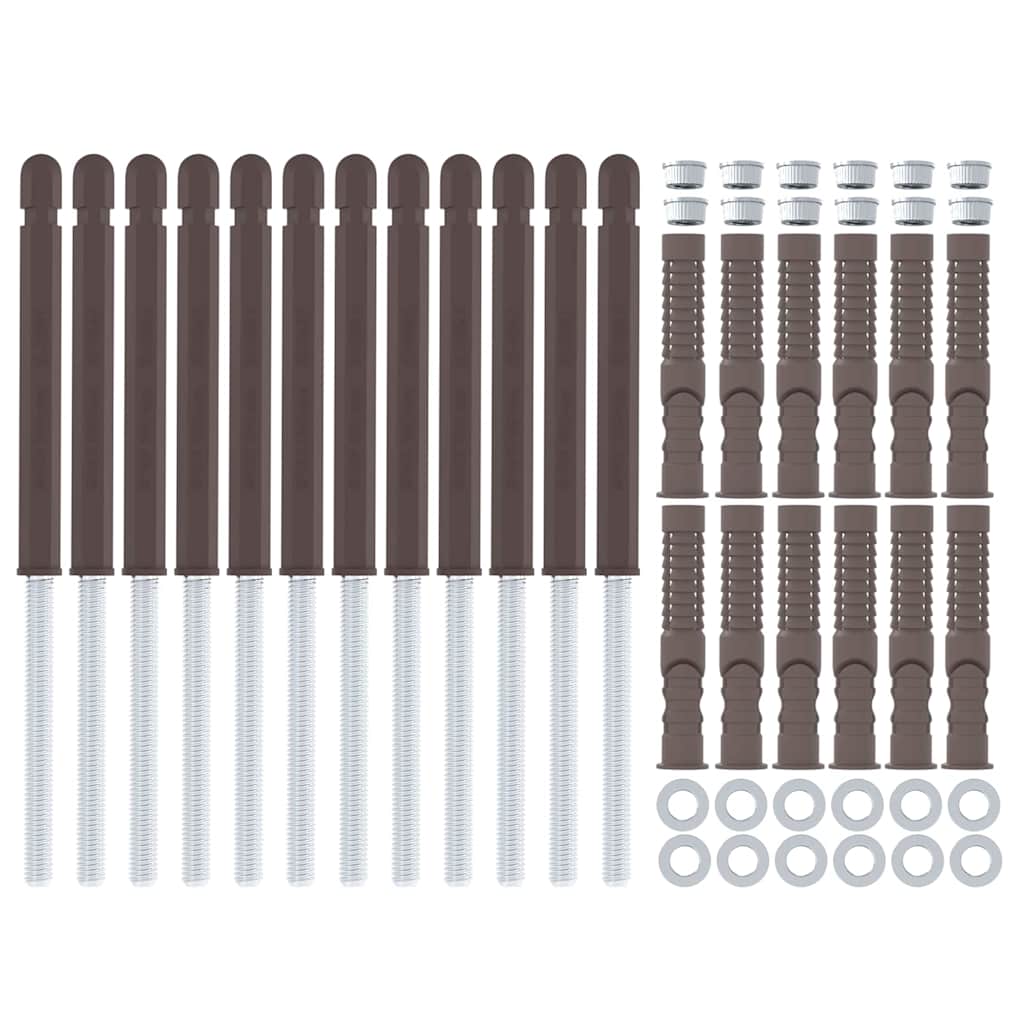 vidaXL Vliegende Plankbeugels 12 pcs Beige Ø10 x 170 mm Staal