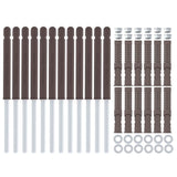 vidaXL Vliegende Plankbeugels 12 pcs Beige Ø10 x 170 mm Staal