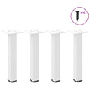 vidaXL Coffee Table Legs 4 pcs 30-32 cm Steel White