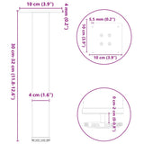vidaXL Coffee Table Legs 4 pcs 30-32 cm Steel White