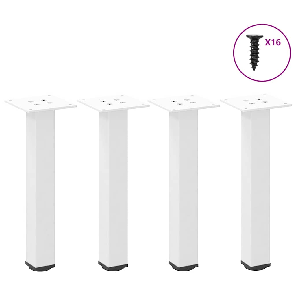 vidaXL Coffee Table Legs 4 pcs 30-32 cm Steel White