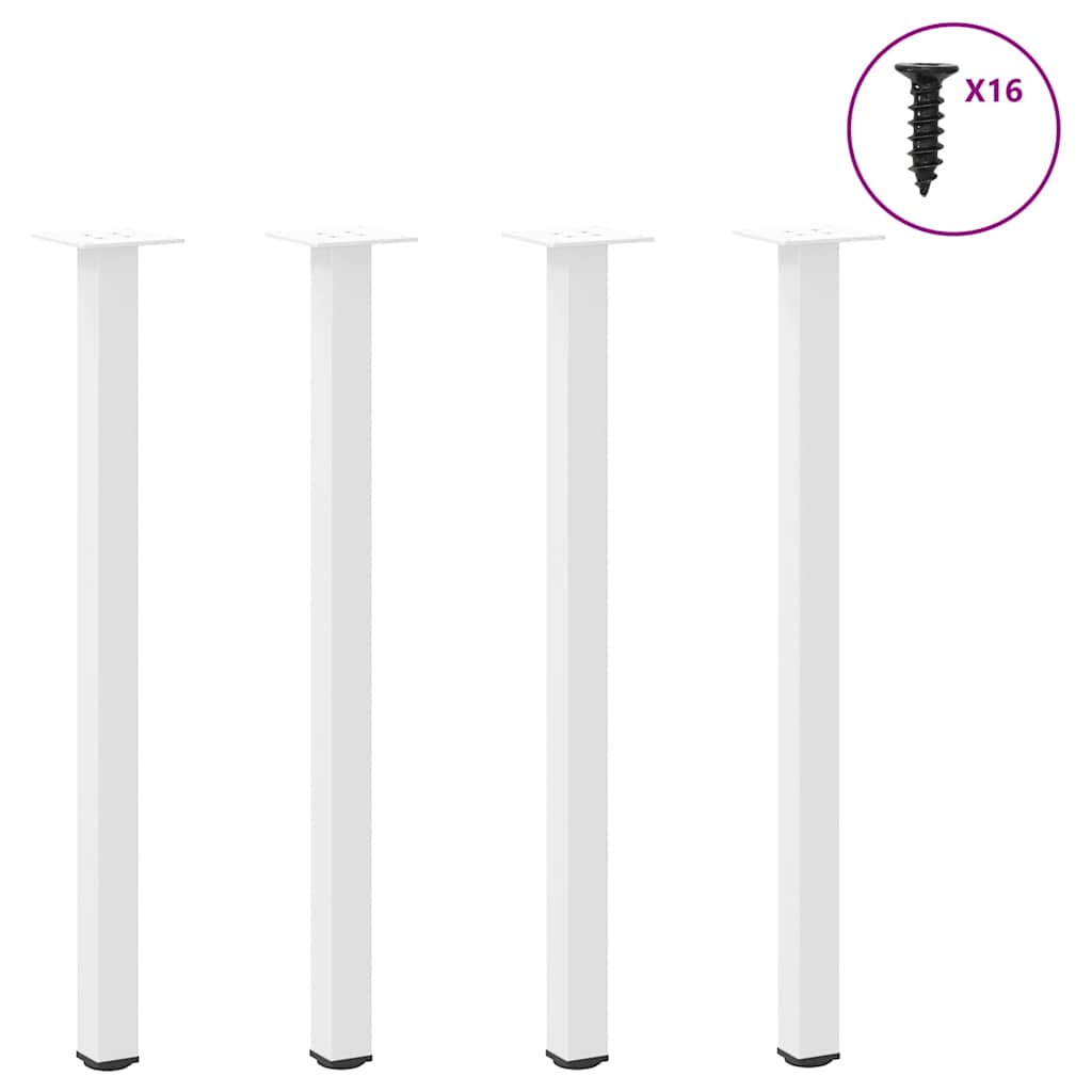 vidaXL Coffee Table Legs 4 pcs 30-32 cm Steel White