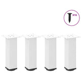 vidaXL Coffee Table Legs 4 pcs 30-32 cm Steel White