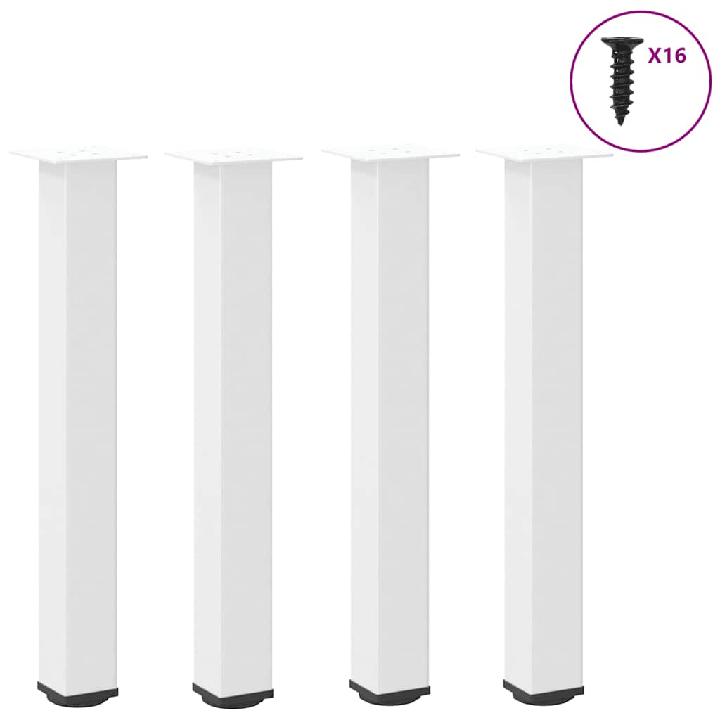 vidaXL Coffee Table Legs 4 pcs 30-32 cm Steel White