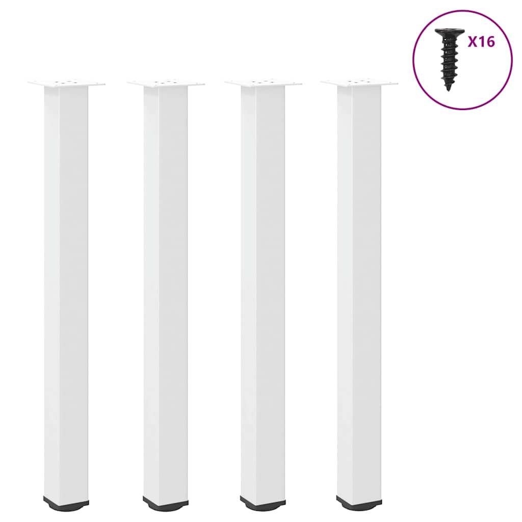 vidaXL Coffee Table Legs 4 pcs 30-32 cm Steel White