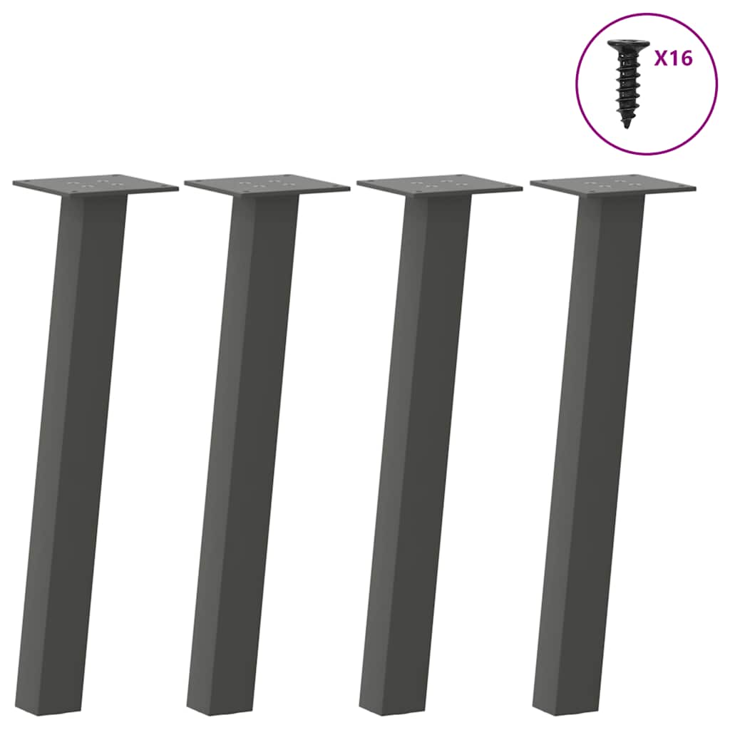 vidaXL Coffee Table Legs 4 pcs 30 cm Steel Black