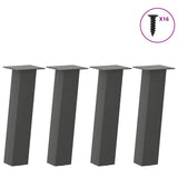 vidaXL Coffee Table Legs 4 pcs 30 cm Steel Black